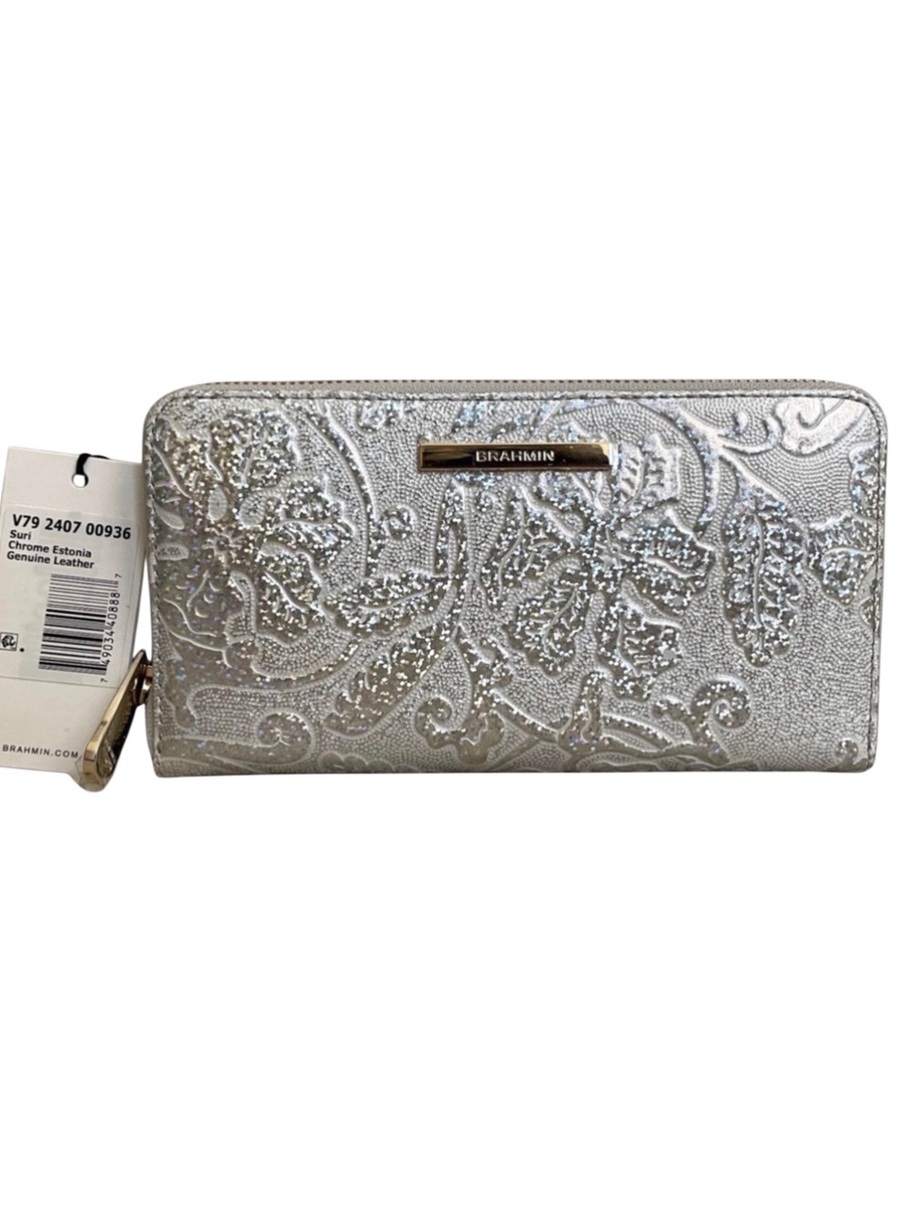 BRAHMIN SURI Chrome Estonia Floral Holographic Wallet -  NWT
